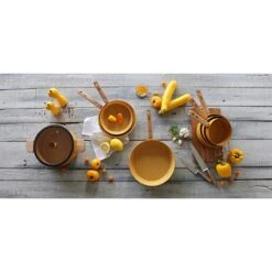 Poêle Ector Induction Aluminium Revêtu Manche En Bois 20 Cm Jaune -Kitchen Aid Boutique 108005 4 1 Poele Ector induction aluminium revetu manche en bois 20 cm jaune Ogo