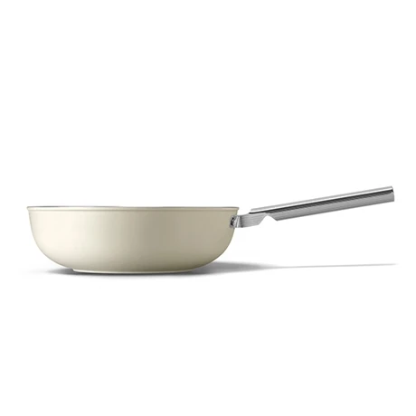 Smeg Wok Aluminium Antiadhésif 30 Cm Crème Mat 2 Smeg Wok Aluminium Antiadhésif 30 Cm Crème Mat – Image 2