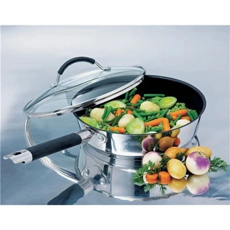 Sauteuse Antiadhésive Inox Et Couvercle Rapid Cook 24 Cm 2 Sauteuse Antiadhésive Inox Et Couvercle Rapid Cook 24 Cm – Image 2