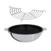 Lot Wok Inox Revêtu Et Grille Casteline 28 Cm