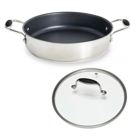 Sauteuse Anti-adhérente Avec Anses Excell’Inox 28 Cm Et Couvercle En Verre 1 Sauteuse Anti-adhérente Avec Anses Excell’Inox 28 Cm Et Couvercle En Verre