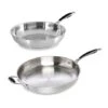 Lot De 2 Poêles Tout Inox Excell’Inox 28 Et 32 Cm