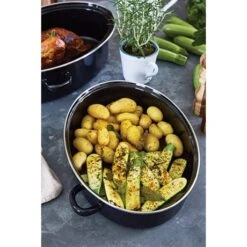 Cocotte Roaster 38 Cm Acier émaillé -Kitchen Aid Boutique 381007 2 1 Cocotte roaster 38 cm acier emaille Baumalu